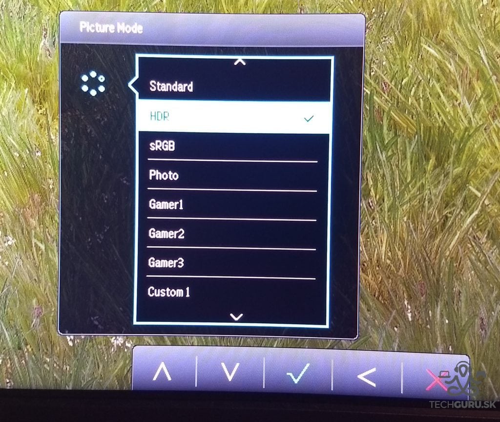 BenQ EX3501R skrátené menu