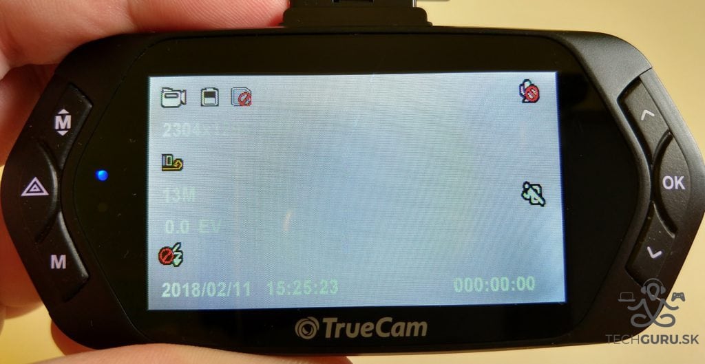 TrueCam A7s displej