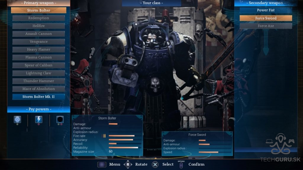 Space hulk menu postavy